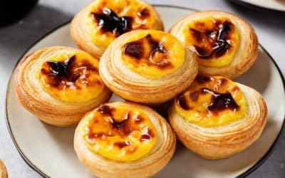 Pastéis de nata also known as Portuguese custard tarts are a popular pastry